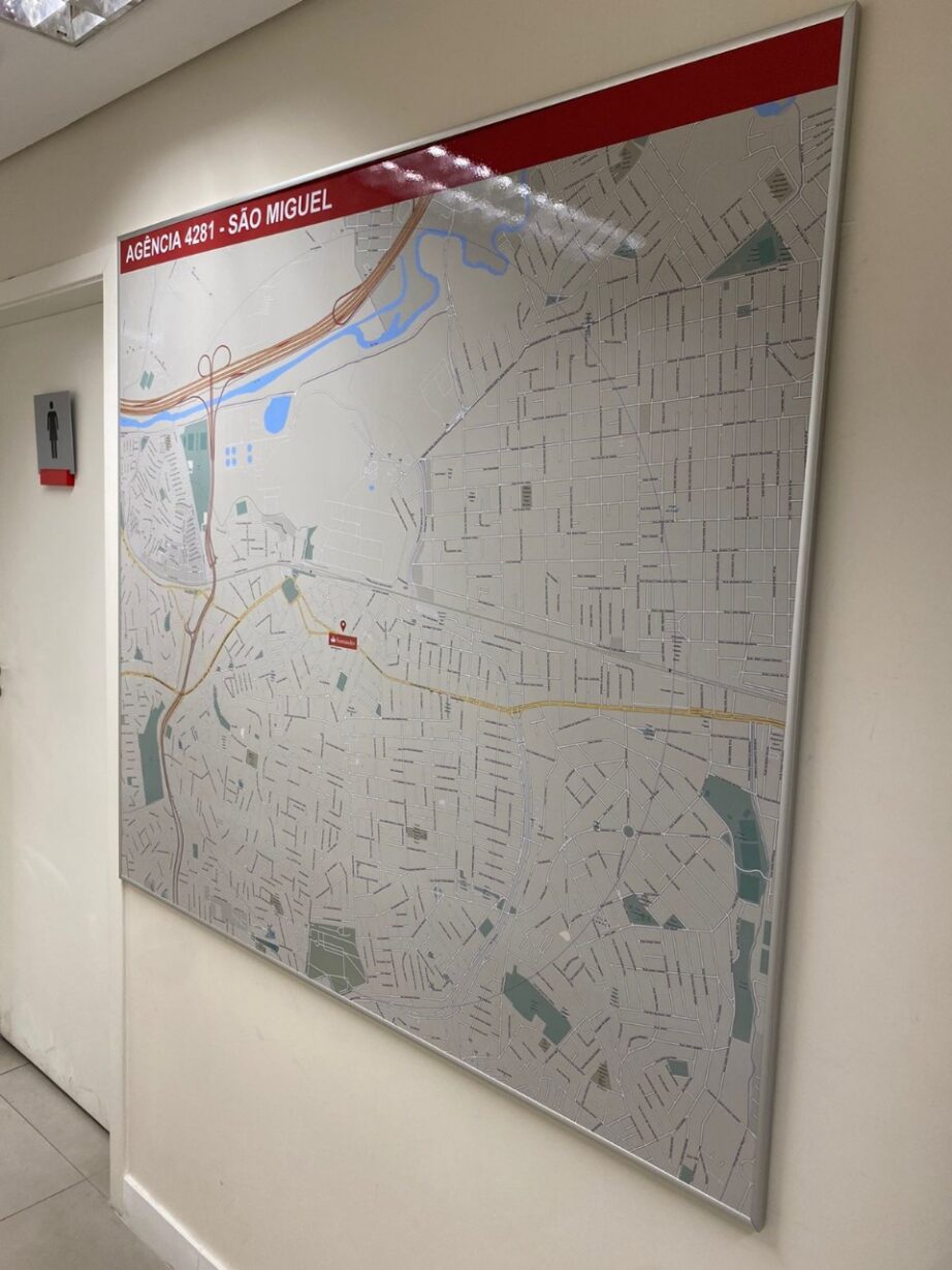 MAPA DE RUAS COM 2 KM DE RAIO AGÊNCIA SANTANDER – COM MOLDURA